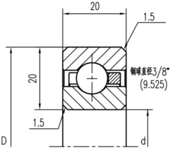 公制深沟球薄壁轴承(C型)参数图 公制深沟球薄壁轴承(C型)参数图