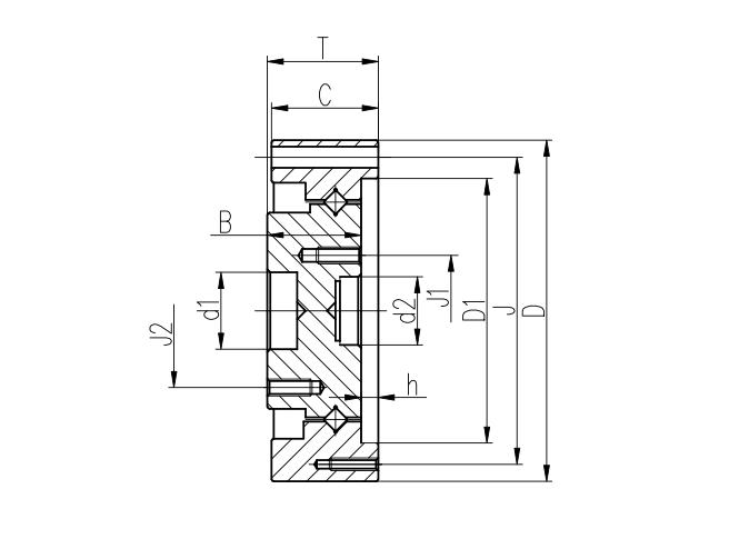 谐波减速器轴承CSD型结构尺寸